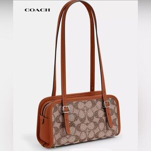 Coach Swing Zip Bag 20 in Crystal Signature Jacquard